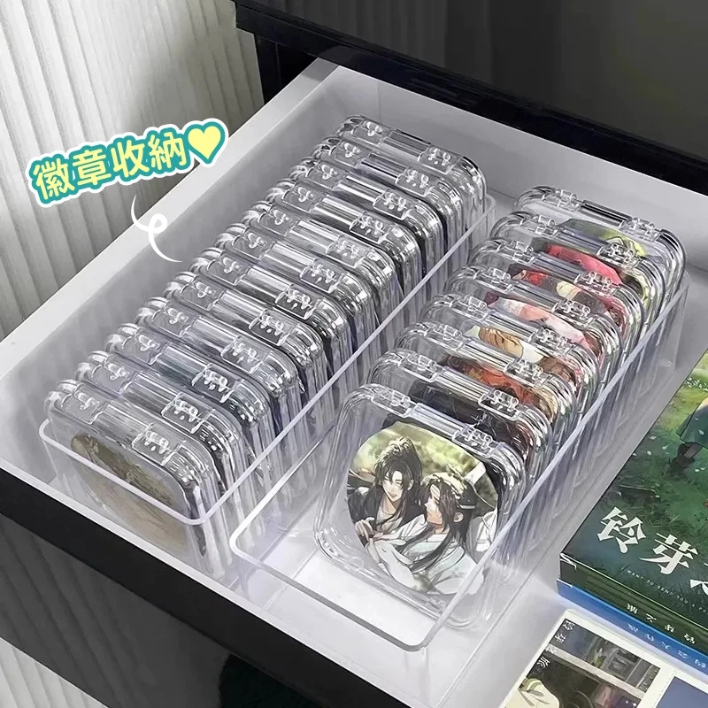 🔥台灣現貨🌿文玩手串收納盒 穿戴甲收納盒 透明水晶展示盒 飾品  徽章 簡便保護收納盒-細節圖7