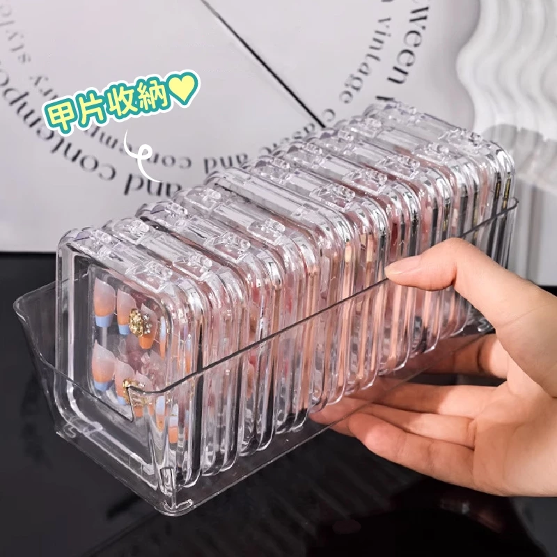 🔥台灣現貨🌿文玩手串收納盒 穿戴甲收納盒 透明水晶展示盒 飾品  徽章 簡便保護收納盒-細節圖10
