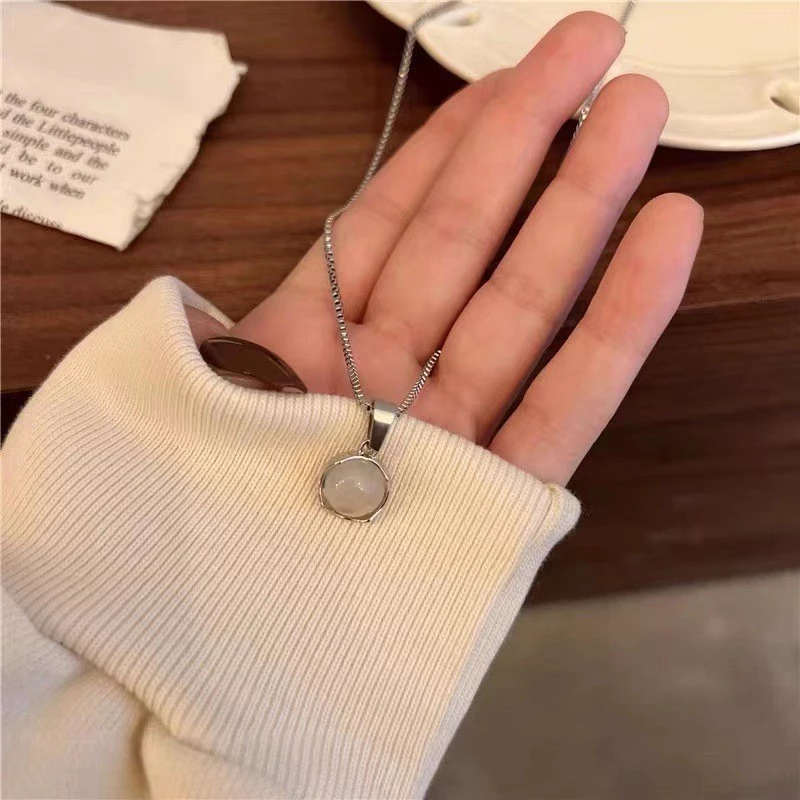 👗台灣現貨🌿韓國 熱銷 簡約 多色 玉髓 甜美 質感 日常 百搭 氣質 項鍊 設計 時尚 頸鍊 鎖骨鍊【Q89】-規格圖9