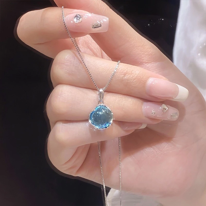 👗台灣現貨🌿韓國 熱銷 簡約 多色 玉髓 甜美 質感 日常 百搭 氣質 項鍊 設計 時尚 頸鍊 鎖骨鍊【Q89】-規格圖9
