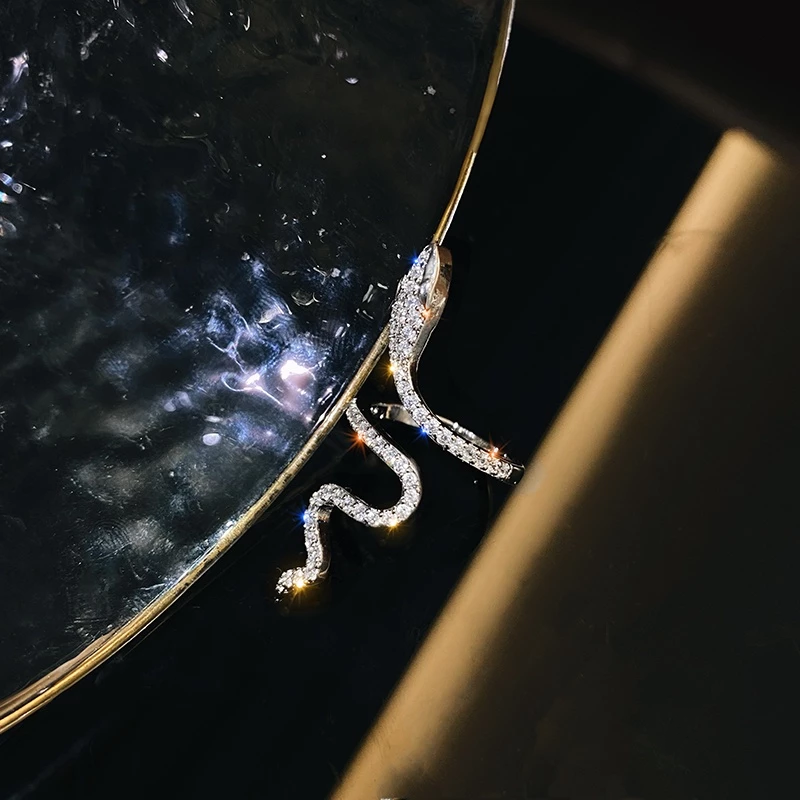 💍台灣現貨🌿蛇形戒指 ins潮 輕奢時尚個性小眾設計纏繞冷淡風開口可調節食指環【O80】-細節圖7