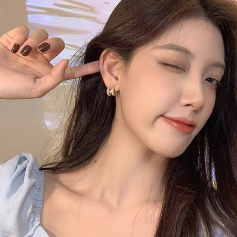 💖台灣現貨🌿925銀針 微鑲鑽H字母耳環 氣質小眾設計感冷淡風小巧復古耳釘耳環【G124】-細節圖8