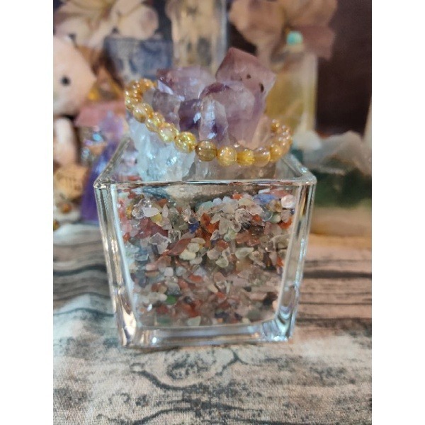 👑台灣現貨✨大小方型玻璃杯 香薰蠟燭玻璃燭臺 消磁杯 水晶碎石 御守鹽 水晶柱 水晶球 展示杯 DIY-細節圖9