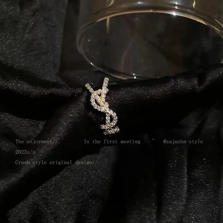 💍台灣現貨🌿超閃字母鋯石開口戒指 小眾設計時尚個性食指戒指【O82】-細節圖4