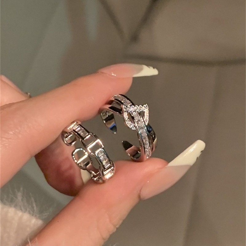 💍台灣現貨🌿韓國字母D時尚輕奢疊戴套戒女ins小眾設計網紅指環潮【O83】-細節圖2
