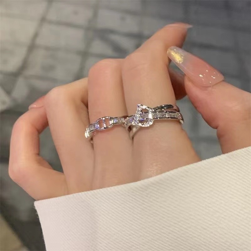 💍台灣現貨🌿韓國字母D時尚輕奢疊戴套戒女ins小眾設計網紅指環潮【O83】-細節圖3
