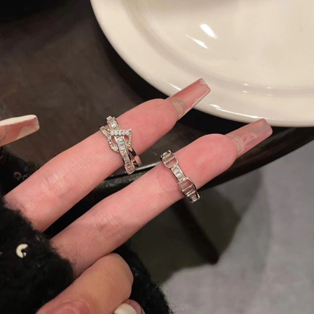 💍台灣現貨🌿韓國字母D時尚輕奢疊戴套戒女ins小眾設計網紅指環潮【O83】-細節圖8