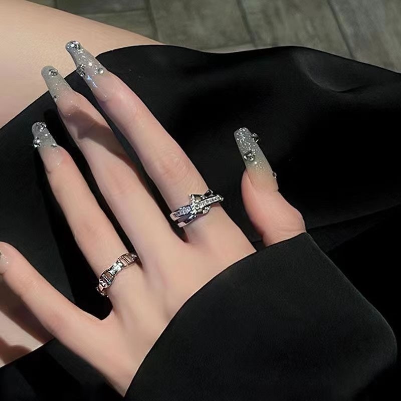 💍台灣現貨🌿韓國字母D時尚輕奢疊戴套戒女ins小眾設計網紅指環潮【O83】-細節圖10