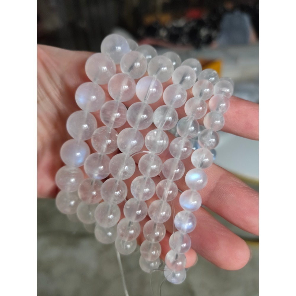 🌙月光✨藍月光手串👑招桃花好人緣 無黑點 提升人緣 主打愛情運勢 月光石手串7mm-12mm-細節圖3