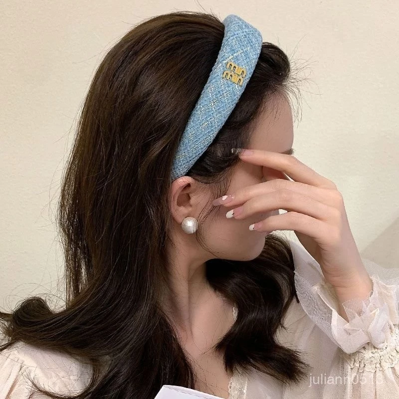 ✨台灣現貨🌿法式小香風字母髪箍 ins百搭少女網日清新韓同款寬邊減齡頭箍【U06】-細節圖7