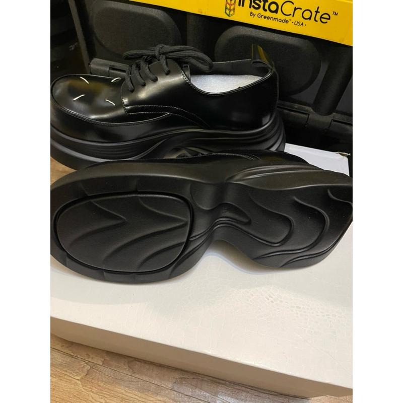 ［全新］韓系時尚 設計師小眾款 復古英倫風增高厚度樂福鞋鬆糕黑色小皮鞋 39號 24.5公分 NJZ-細節圖4