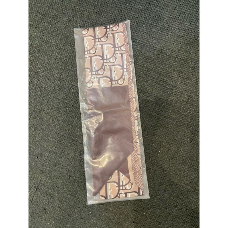 ［全新］100%真絲twilly 滿版logo 咖啡色 紫藕色 包包把手絲巾髮帶手腕裝飾肩帶腰帶可用迪奧Dior 同款-細節圖2