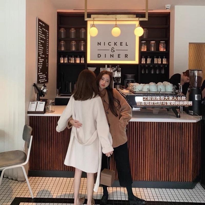 ［二手］網紅金蘑菇菇品牌皮毛一體咖啡色泰迪熊有領毛毛短大衣皮草外套XS號-細節圖2