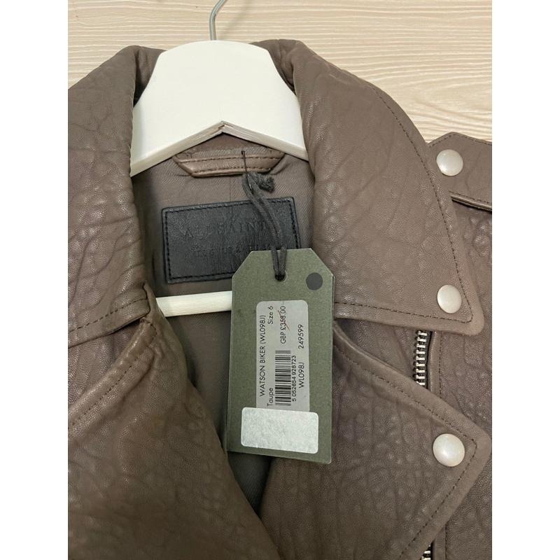 [全新］allsaints Watson biker騎士外套皮衣咖色uk6 印度製造-細節圖4