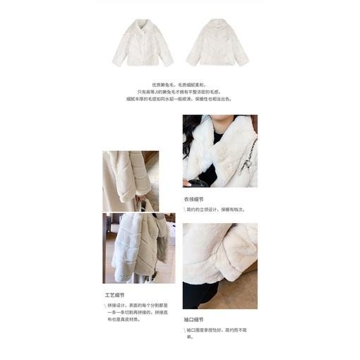 ［全新］ZOWZOW嗆口小辣椒 名媛氣質立領獺兔毛皮草外套披肩斗篷 皮草本色 年輕貴婦人間香奈兒-細節圖7