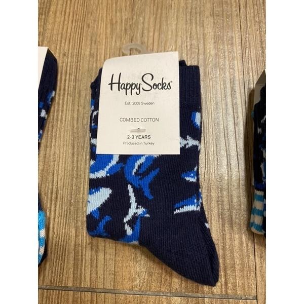 ［全新] Happy socks兒童襪 藍鯊魚藍條紋款 台灣公司貨 嬰幼兒襪子0-12M/12-24M/2-3Y-細節圖4