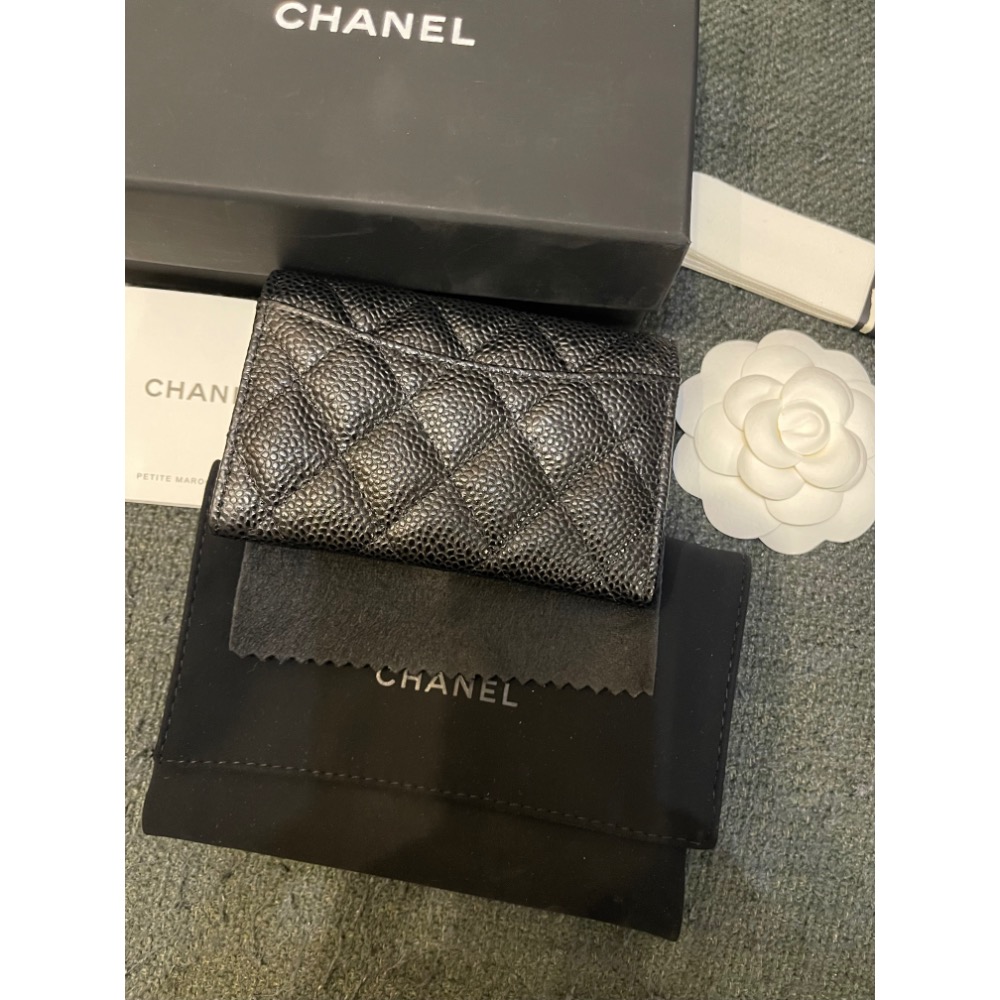 ［全新］高級訂製 小香經典同款  真皮 牛皮荔枝金釦卡包 零錢包 名片夾 零錢包 有微笑袋-細節圖2