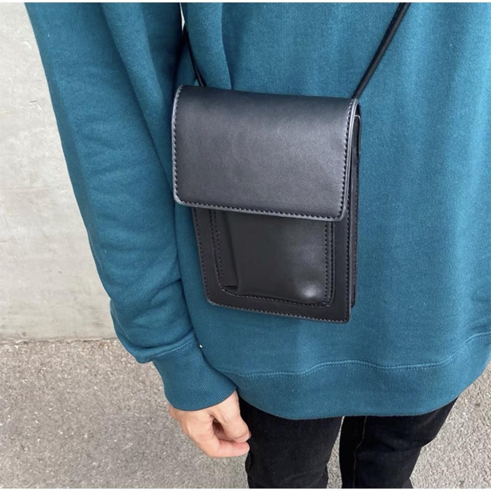 [LBT.only] #韓國#現貨素面皮革小包 韓國代購 肩背 側背 磁扣 皮革 小包 肩背包 側背包 包包-細節圖2