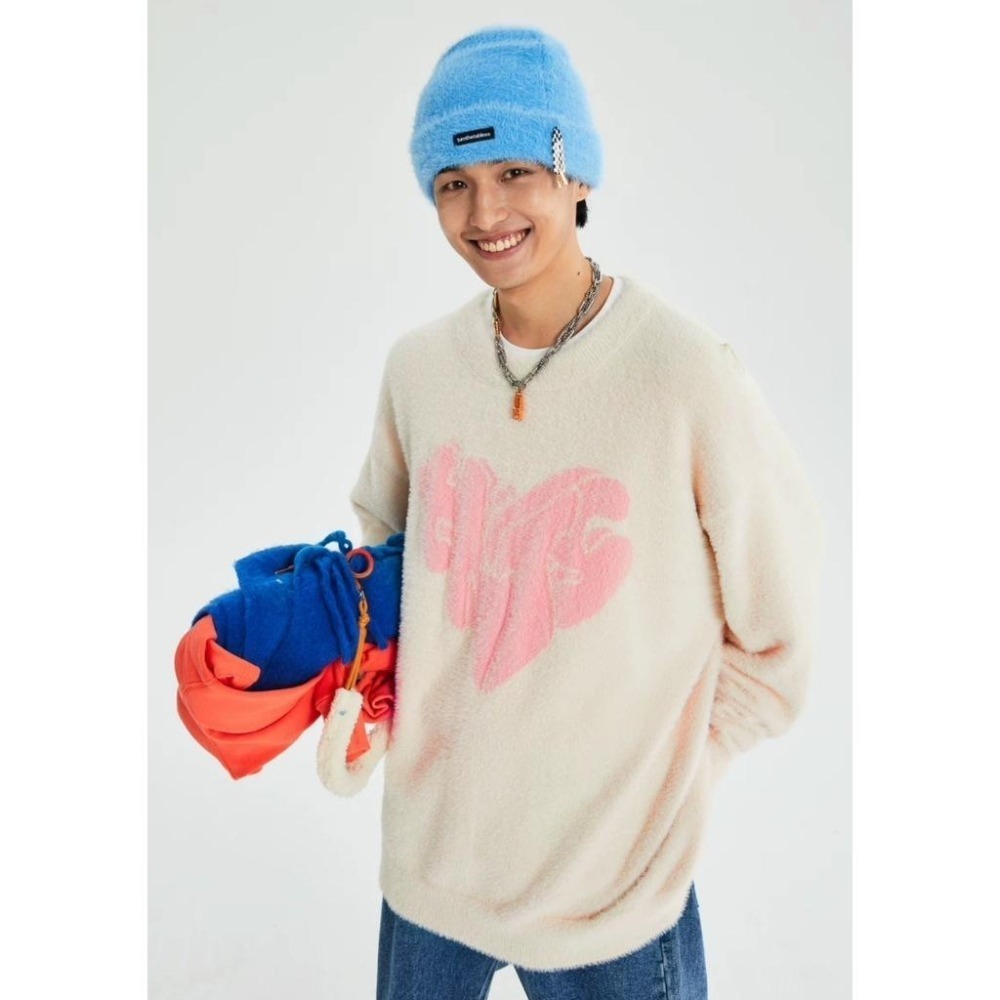 [LBT.only] #現貨#TURNTHETABLES 仿貂毛提花愛心毛衣 針織 毛衣 tnts 愛心 仿貂毛 情侶-細節圖6