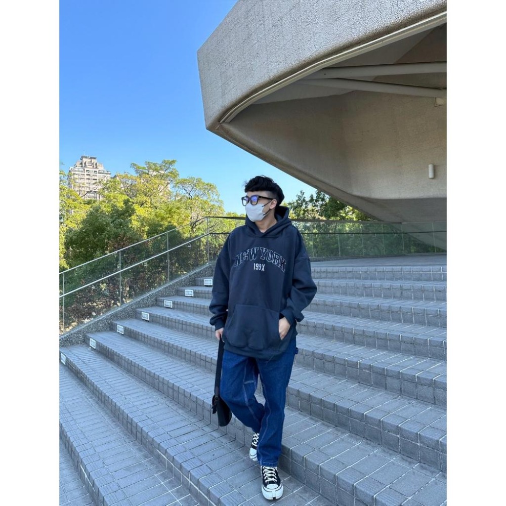 [LBT.only] #韓國#現貨 NEW YORK 帽踢 199X 立體刺繡 重磅 帽t 寬鬆 刷毛 刺繡 無抽繩-細節圖3