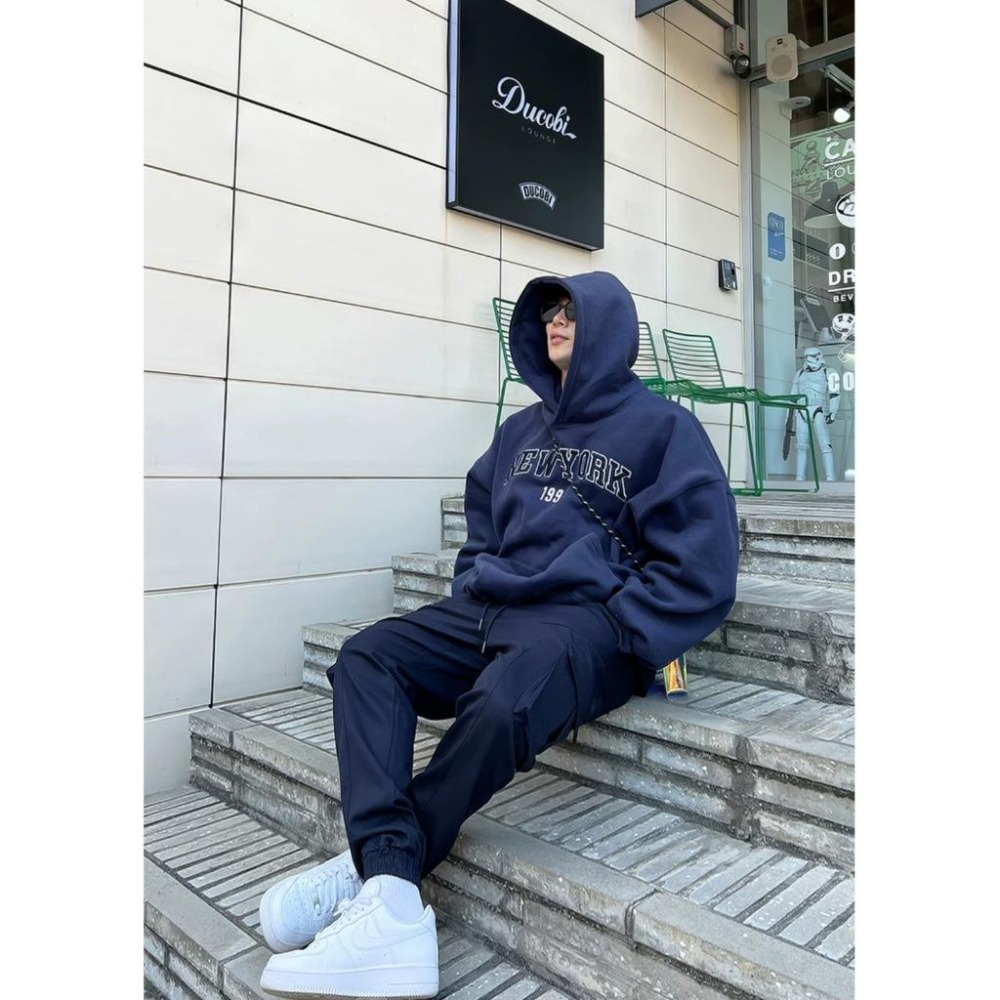 [LBT.only] #韓國#現貨 NEW YORK 帽踢 199X 立體刺繡 重磅 帽t 寬鬆 刷毛 刺繡 無抽繩-細節圖9