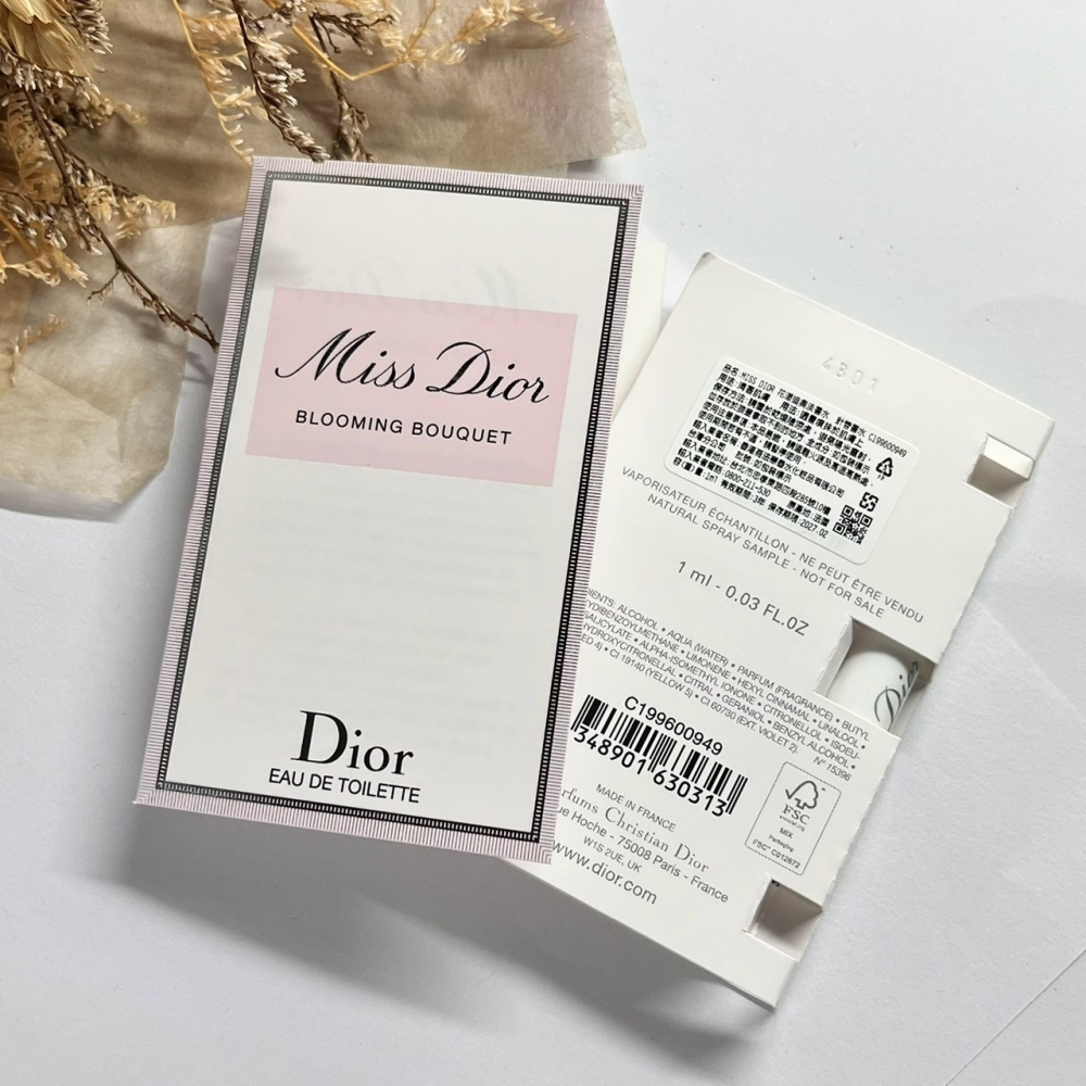 DIOR迪奧 Miss Dior 花漾迪奧淡香水 1ml 針管 香水 女香 正品 專櫃貨 花漾淡香水-細節圖2