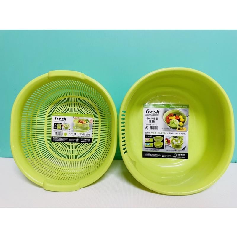 蔬果瀝水籃 蔬果籃 日本製蔬果清洗籃 橢圓瀝水籃組-細節圖3