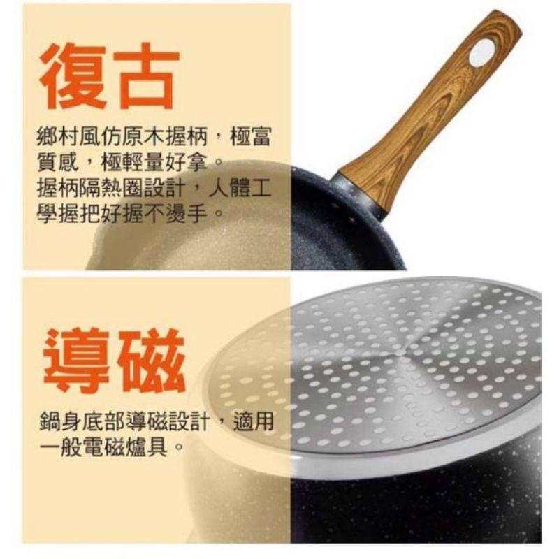 森活平底鍋 炒鍋 炒菜鍋 大理石七層不沾平煎鍋 平底鍋 20cm 24cm 28cm 30cm-細節圖6