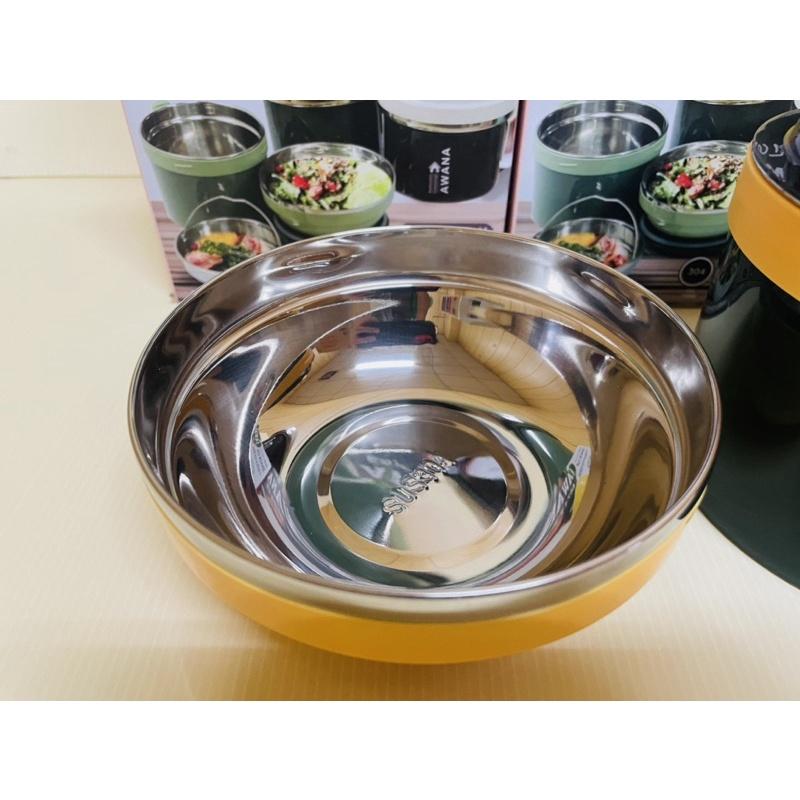 AWANA 304不銹鋼多用途泡麵碗 不銹鋼泡麵碗 湯碗 隔熱碗 1200ml 一組-細節圖4
