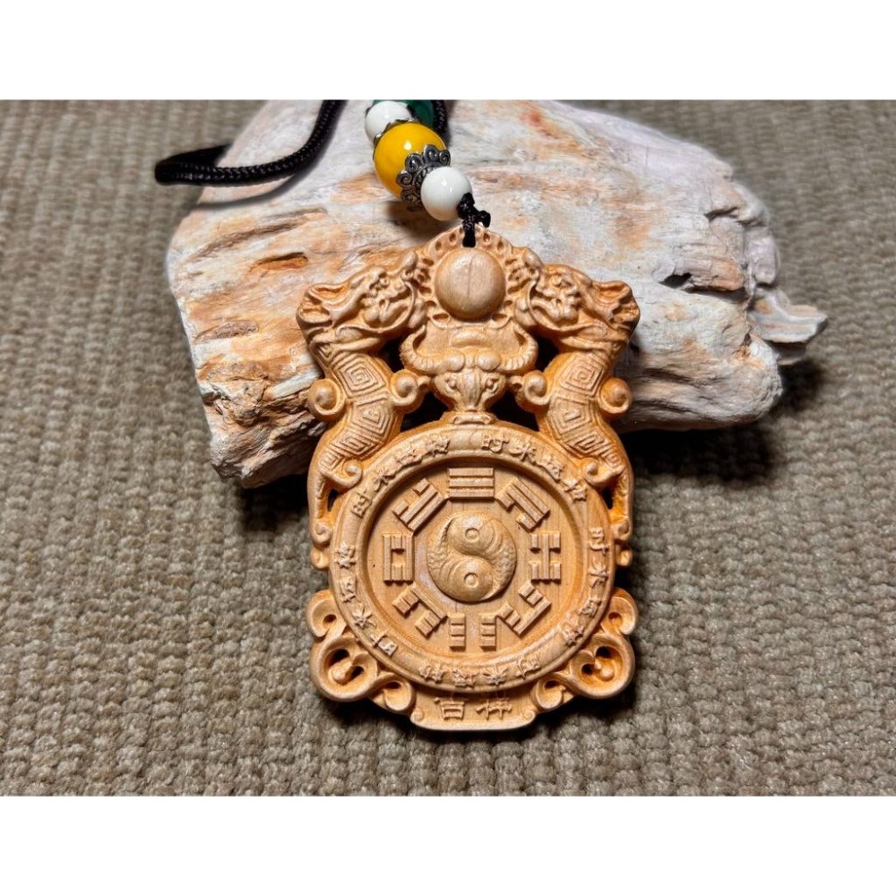 ★崖柏精雕雙面生肖掛飾~五行屬土（丑牛）#0003-細節圖2