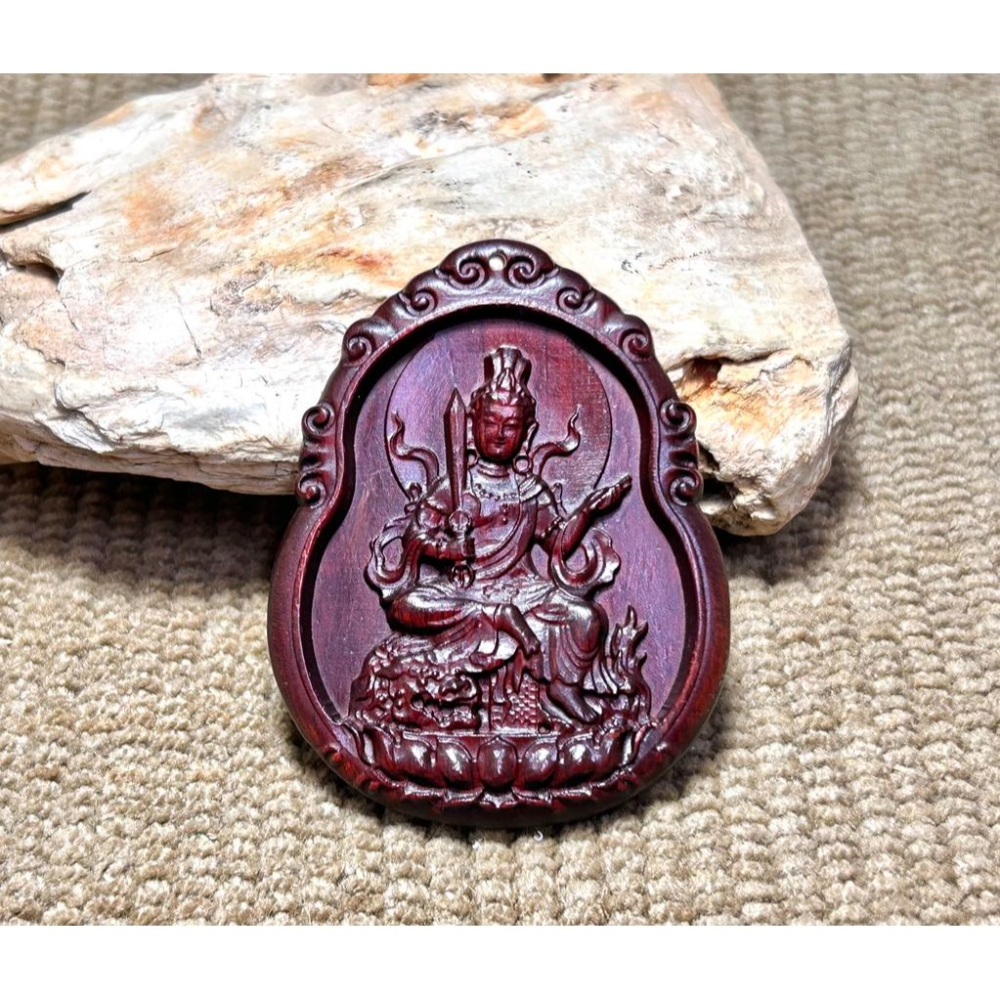 ★血檀精雕菩賢菩薩/文殊菩薩雙面吊飾#0020/0027-細節圖3