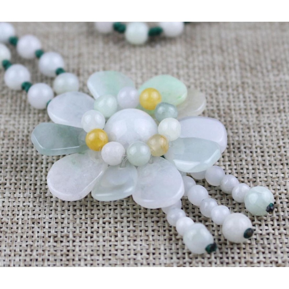 ★白玉5mm搭花造形毛衣鍊#0065-細節圖3