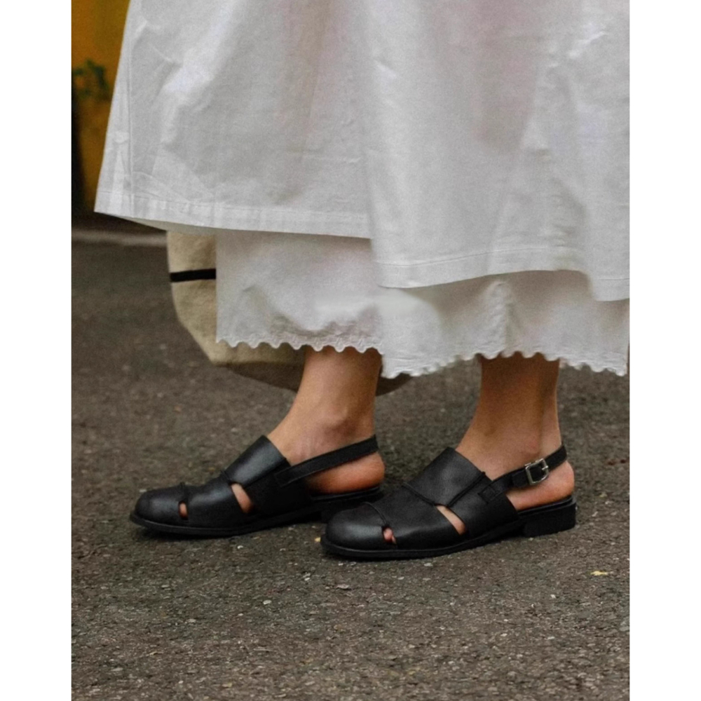 25春。森系 復古百搭不敗款 軟底好穿好走 包頭半拖鞋涼鞋-Euphoria Store-細節圖4