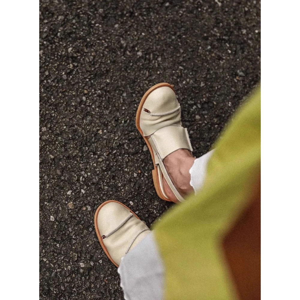 25春。森系 復古百搭不敗款 軟底好穿好走 包頭半拖鞋涼鞋-Euphoria Store-細節圖6