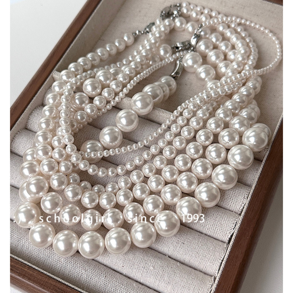 經典。fever同款 法式復古 不退流行 百搭輕奢高級正圓施家珍珠項鏈-Euphoria Store-細節圖5