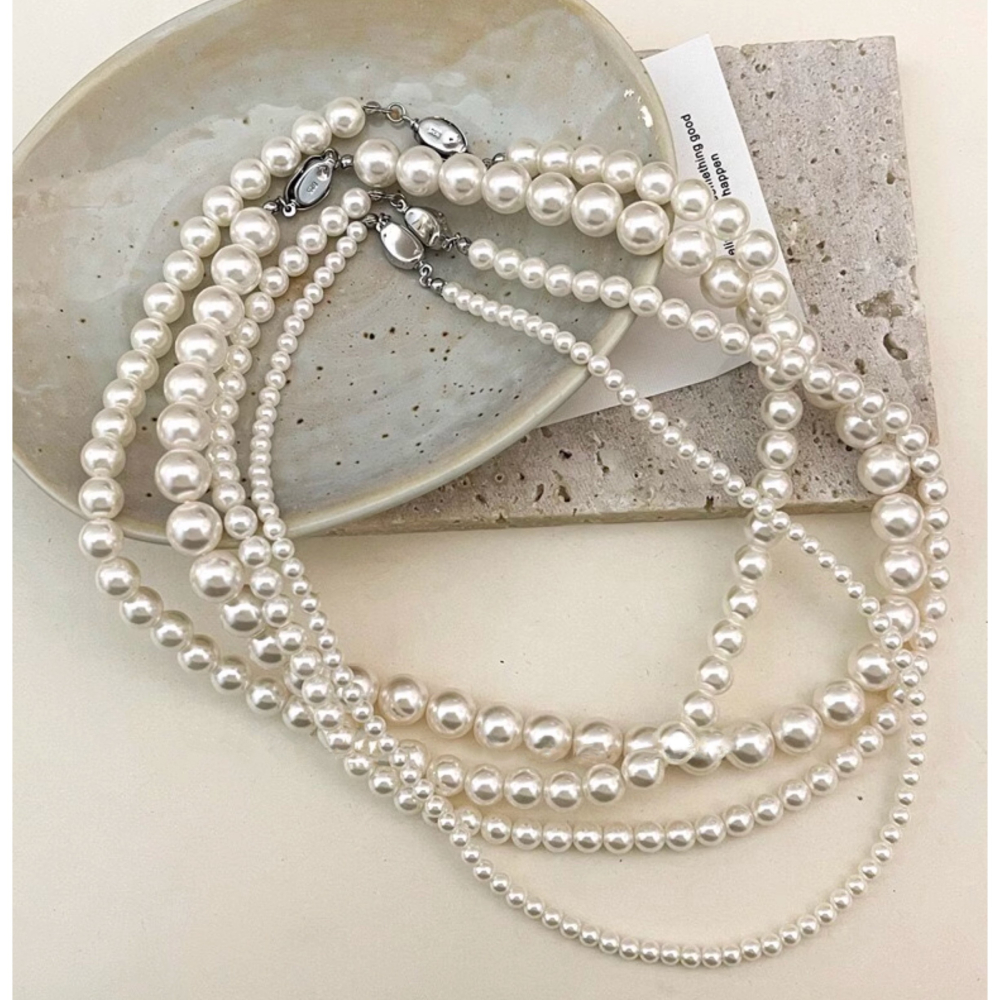 經典。fever同款 法式復古 不退流行 百搭輕奢高級正圓施家珍珠項鏈-Euphoria Store-細節圖8