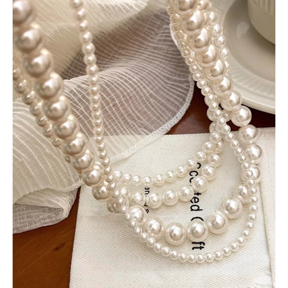 經典。fever同款 法式復古 不退流行 百搭輕奢高級正圓施家珍珠項鏈-Euphoria Store-細節圖11