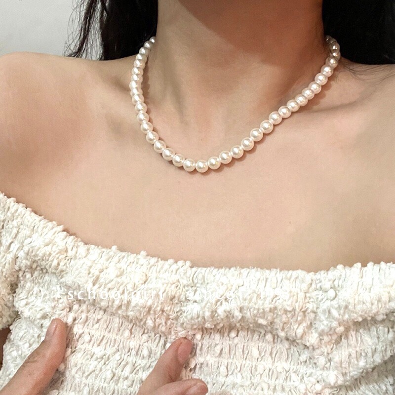 經典。fever同款 法式復古 不退流行 百搭輕奢高級正圓施家珍珠項鏈-Euphoria Store-規格圖11