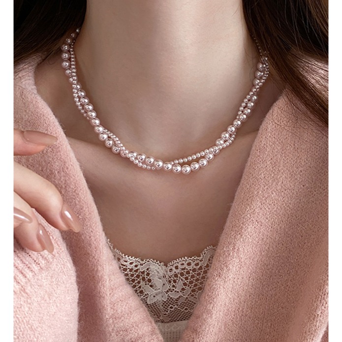 25春。原創手作 極簡氣質百搭款輕奢小眾曼塔玫瑰珍珠短項鍊鎖骨鎖-Euphoria Store-細節圖4