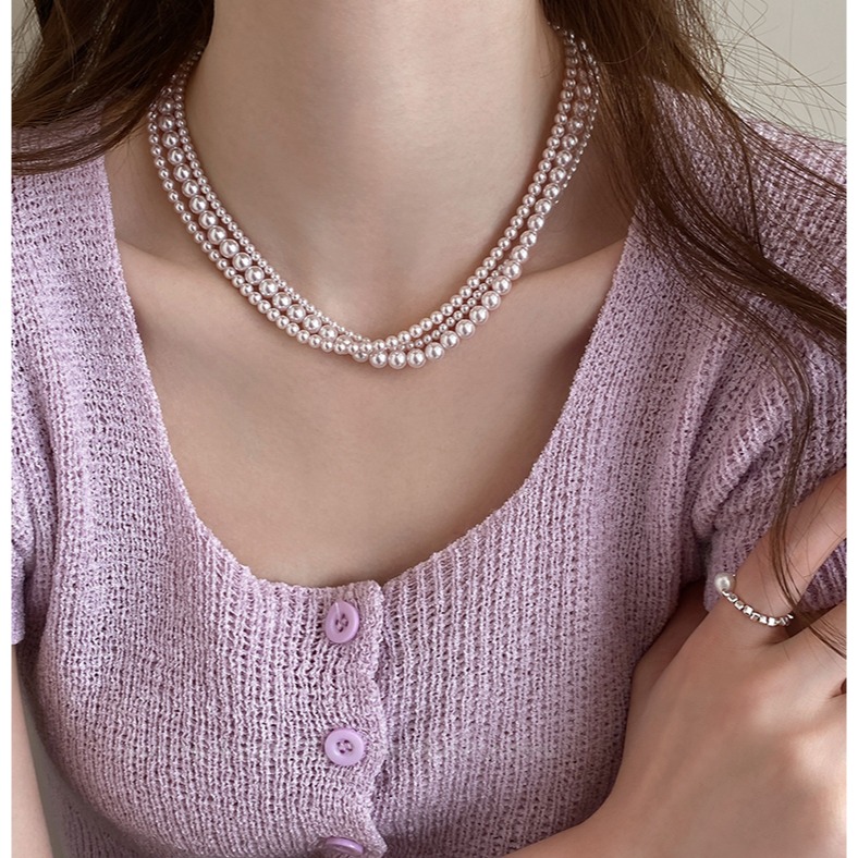 25春。原創手作 極簡氣質百搭款輕奢小眾曼塔玫瑰珍珠短項鍊鎖骨鎖-Euphoria Store-細節圖7