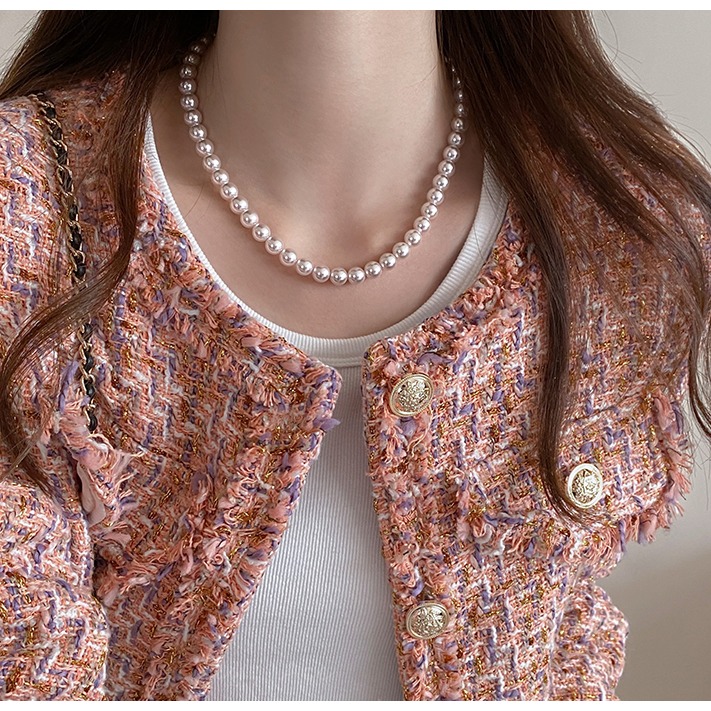 25春。原創手作 極簡氣質百搭款輕奢小眾曼塔玫瑰珍珠短項鍊鎖骨鎖-Euphoria Store-細節圖8