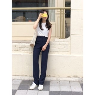 實穿百搭款 極簡氣質顯瘦感十足 高腰包臀直筒西裝長褲-Euphoria Store-細節圖3