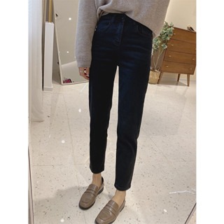 春。韓系東大門新款 百搭高腰直筒修身顯瘦老爺褲水洗牛仔褲-Euphoria Store-細節圖2