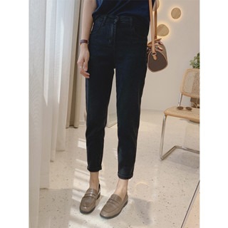 春。韓系東大門新款 百搭高腰直筒修身顯瘦老爺褲水洗牛仔褲-Euphoria Store-細節圖3