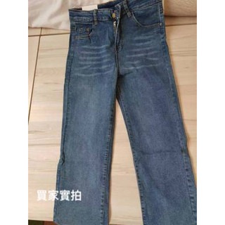 春。韓系東大門新款 百搭高腰直筒修身顯瘦老爺褲水洗牛仔褲-Euphoria Store-細節圖7