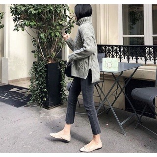 四季。新款基礎百搭實穿款 超美藏肉顯瘦煙灰色微喇叭水洗牛仔褲八分褲九分褲-Euphoria Store-細節圖7