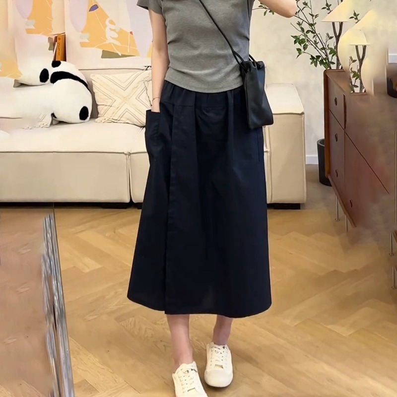 春。梨型身材必需入手超顯瘦 透氣不悶高腰鬆緊腰A字裙八分裙褲-Euphoria Store-細節圖4