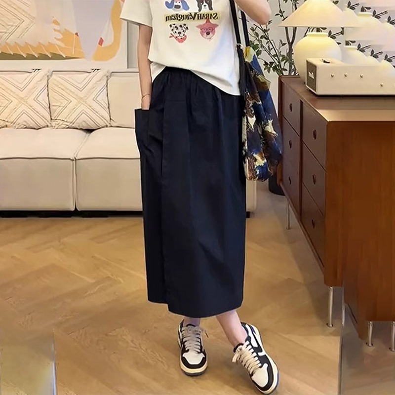 春。梨型身材必需入手超顯瘦 透氣不悶高腰鬆緊腰A字裙八分裙褲-Euphoria Store-細節圖7