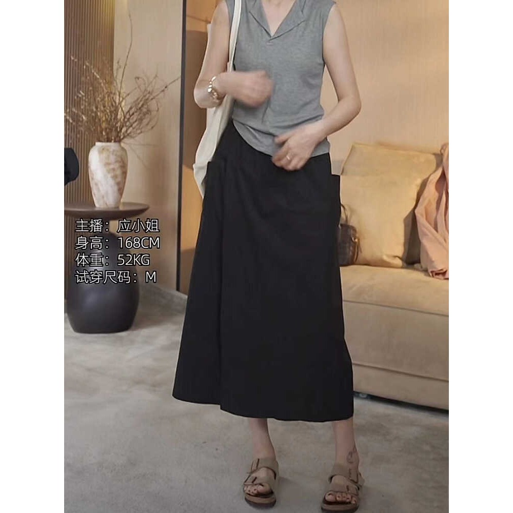 春。梨型身材必需入手超顯瘦 透氣不悶高腰鬆緊腰A字裙八分裙褲-Euphoria Store-規格圖9