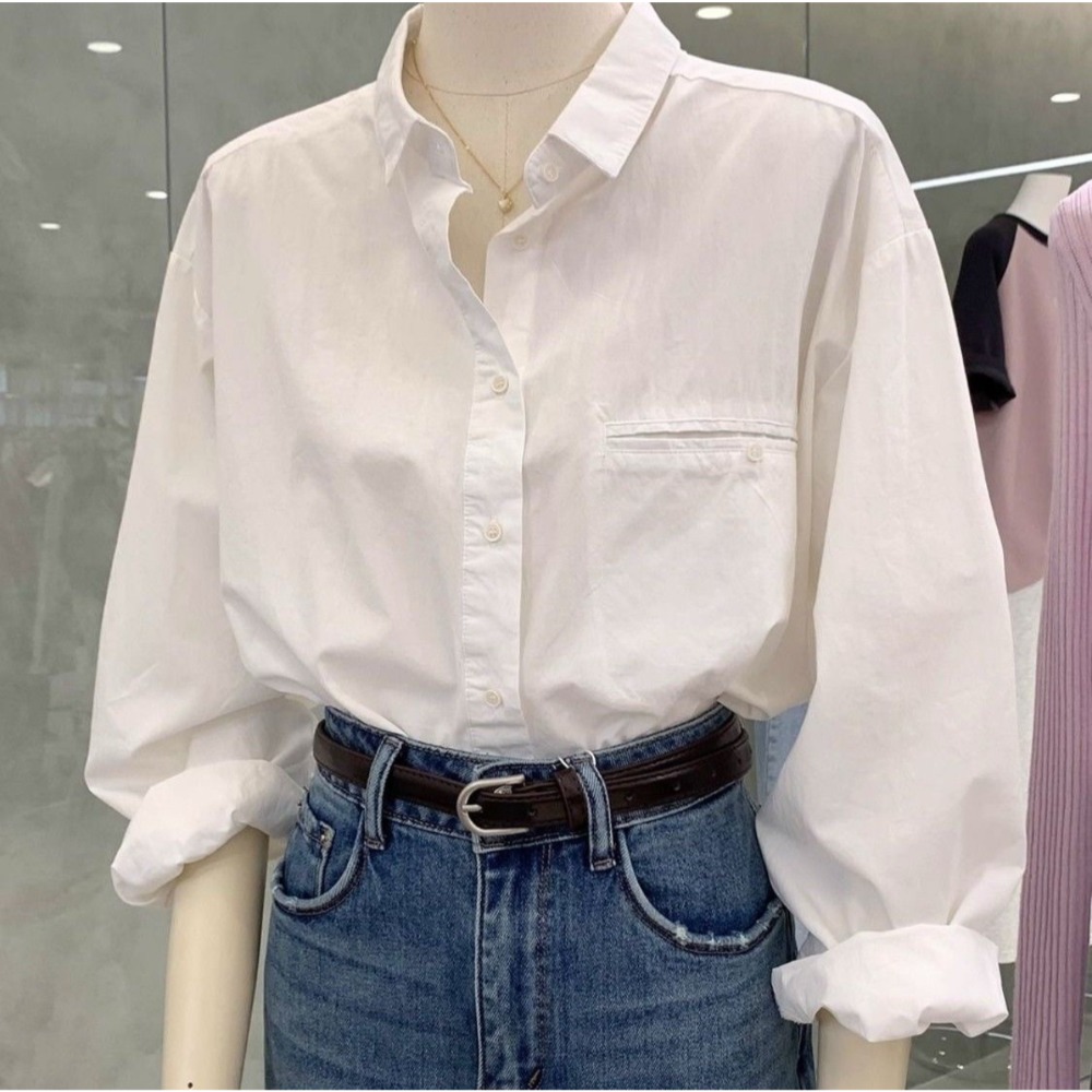 春。經典基礎款 帶點小設計 知性氣質通勤上班長袖襯衫上衣-Euphoria Store-規格圖7